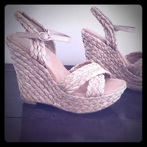 MIA-Woven natural rope wedge sandals